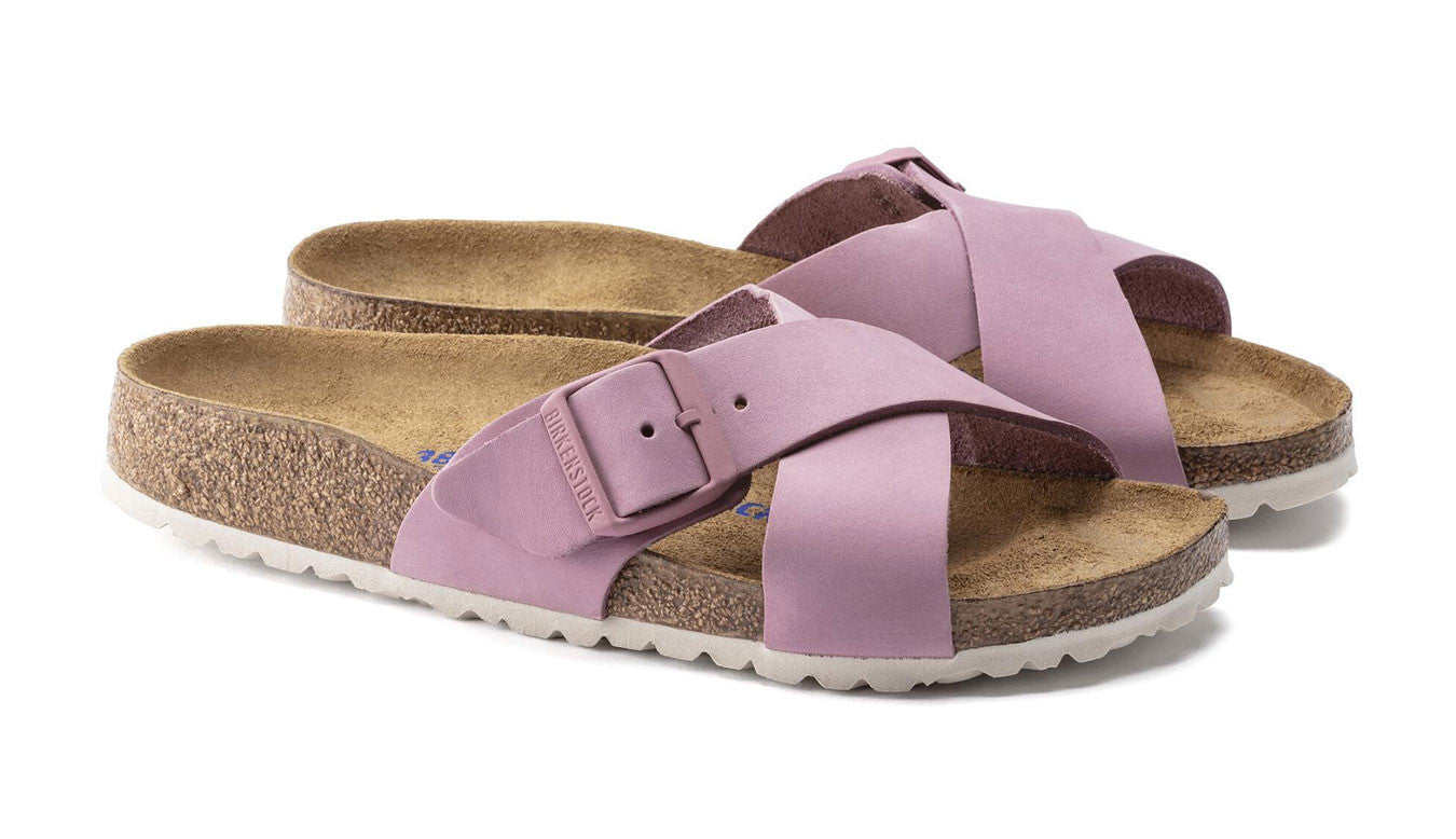 BIRKENSTOCK SIENA BIG BUCKLE WASHED METALLIC CORAL SUEDE NARROW