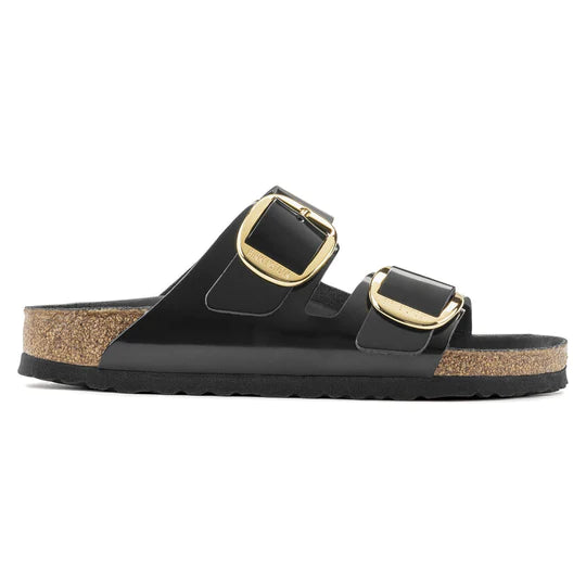 BIRKENSTOCK ARIZONA BIG BUCKLE HIGH SHINE BLACK LEATHER NARROW