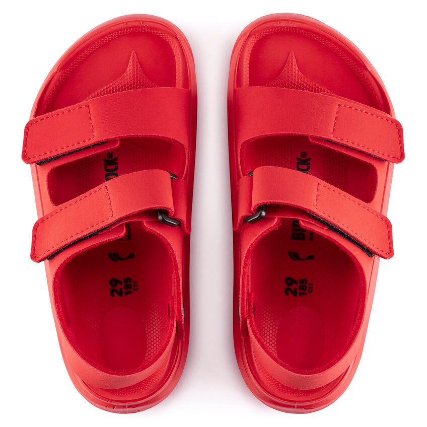 BIRKENSTOCK MOGAMI HOOK AND LOOP KID RED TEXTILE NARROW