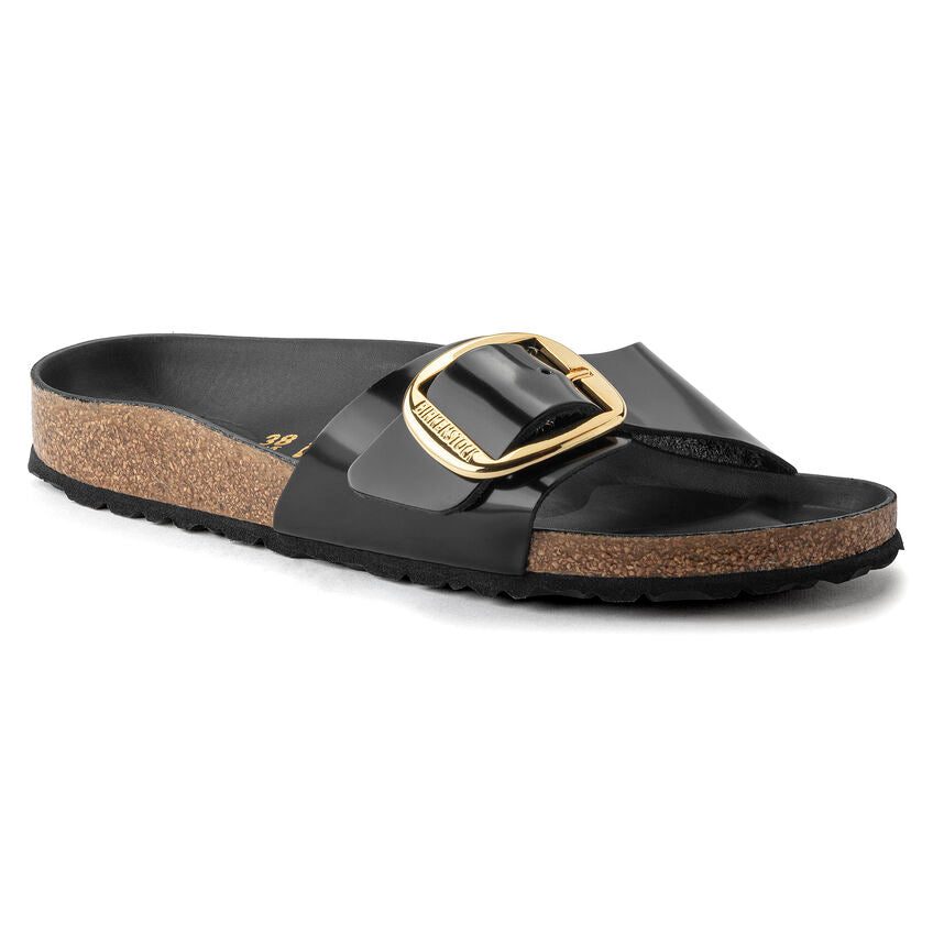 BIRKENSTOCK MADRID BIG BUCKLE HIGH SHINE BLACK LEATHER NARROW