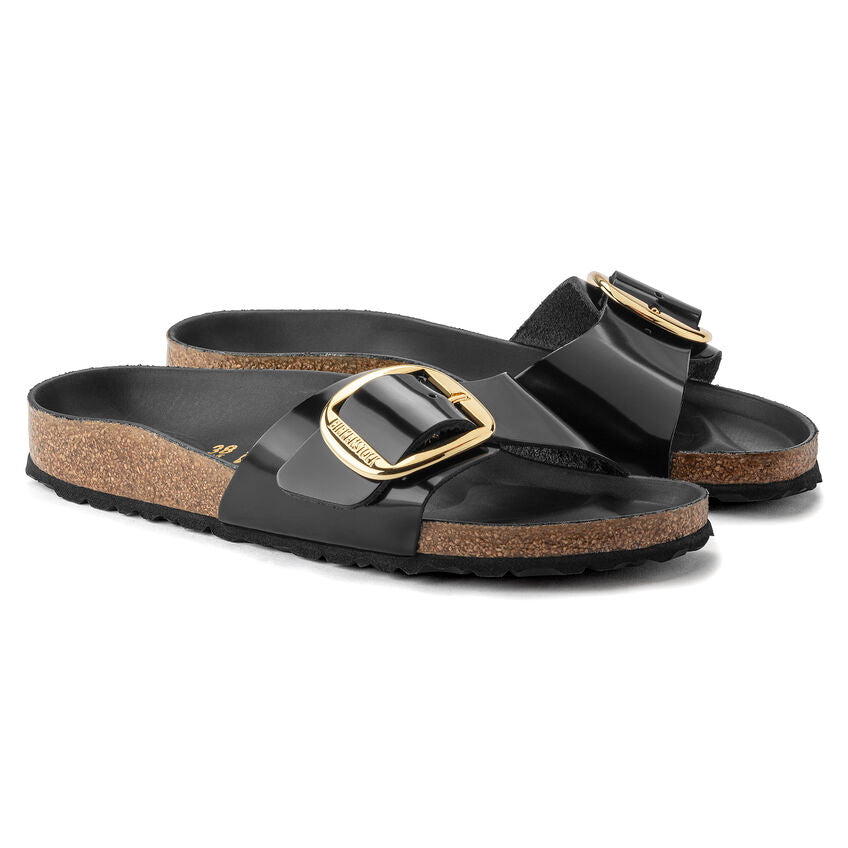 BIRKENSTOCK MADRID BIG BUCKLE HIGH SHINE BLACK LEATHER NARROW