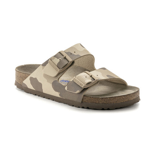 BIRKENSTOCK ARIZONA SOFT FOOTBED CAMO GRAY TAUPE BIRKO FLOR REGULAR