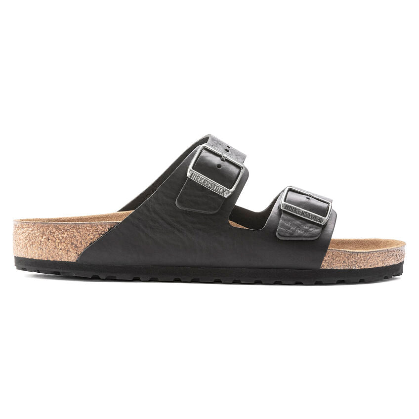 BIRKENSTOCK ARIZONA GRIP VINTAGE BLACK LEATHER REGULAR