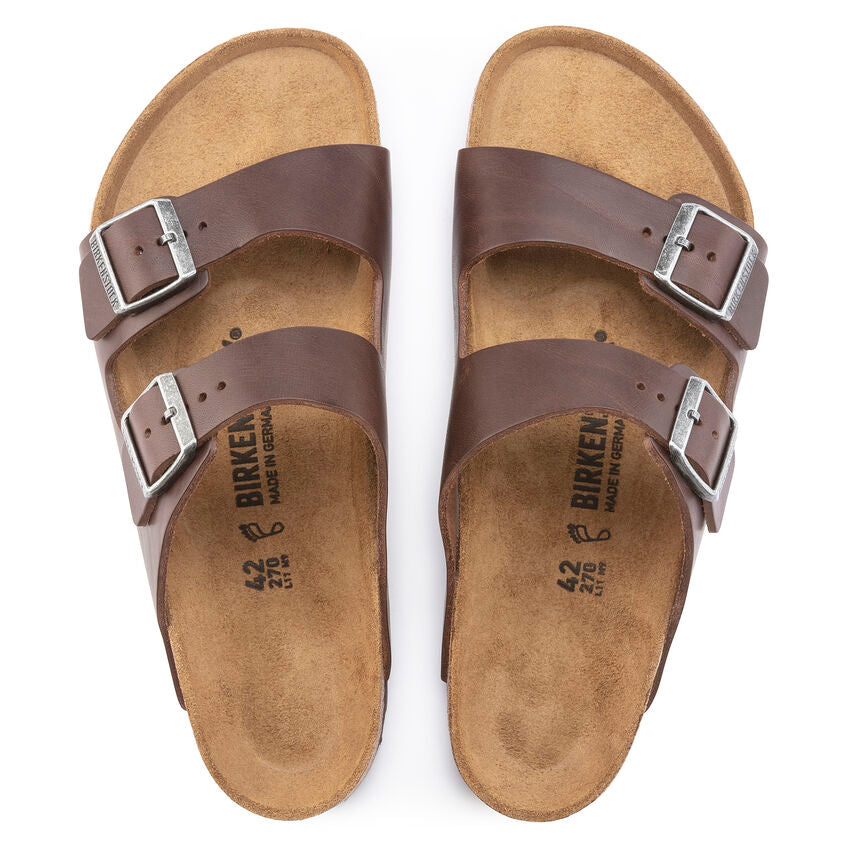 BIRKENSTOCK ARIZONA GRIP VINTAGE ROAST LEATHER REGULAR