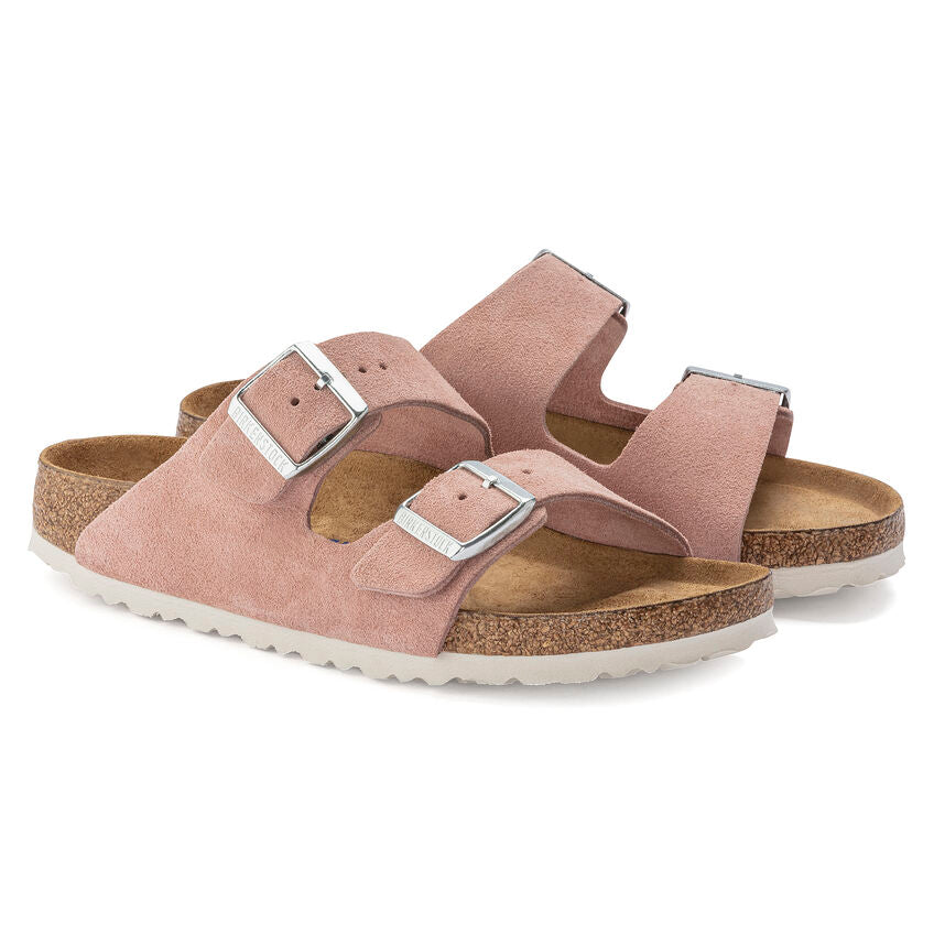 BIRKENSTOCK ARIZONA SOFT FOOTBED PINK CLAY SUEDE NARROW