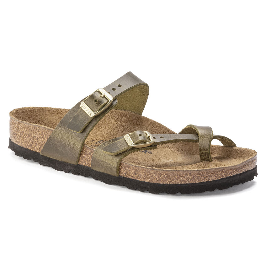 BIRKENSTOCK MAYARI GREEN OLIVE OIL LEATHER