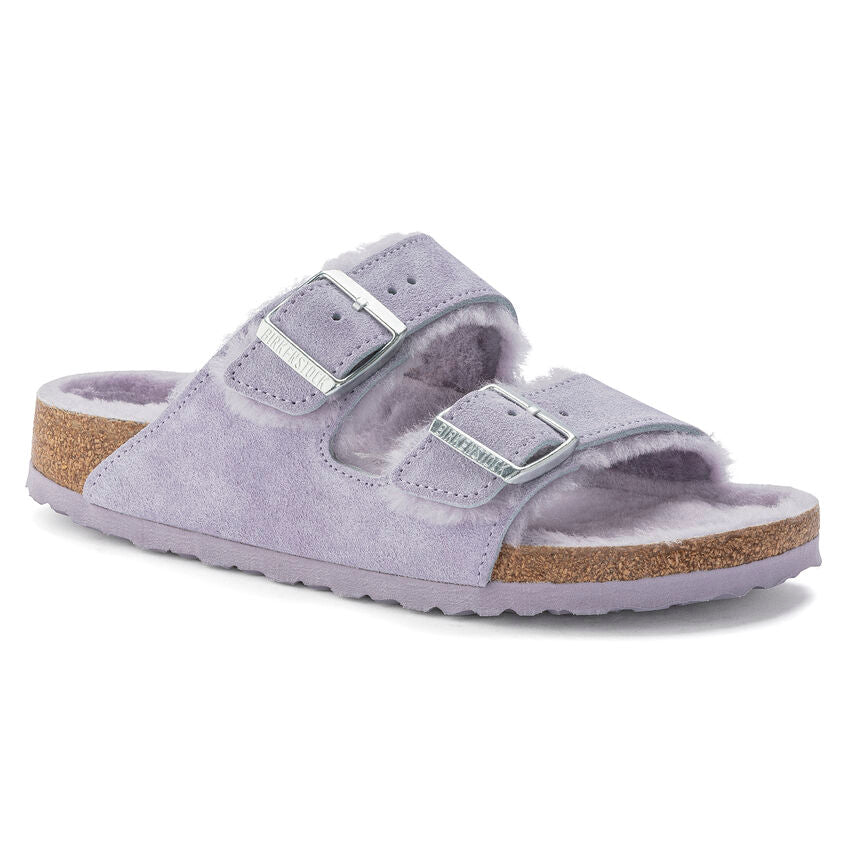 BIRKENSTOCK ARIZONA PURPLE FOG SHEARLING SUEDE NARROW