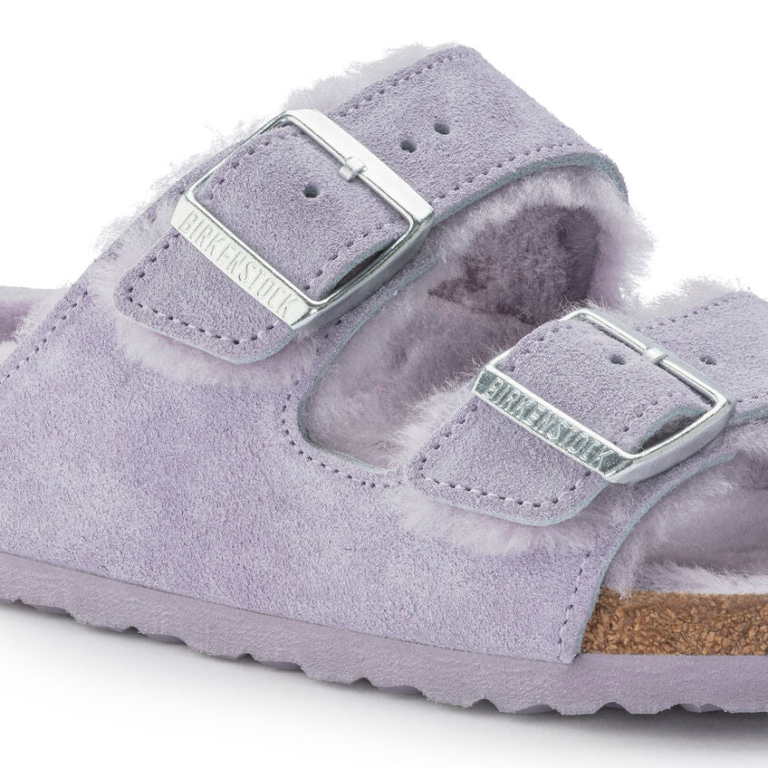 BIRKENSTOCK ARIZONA PURPLE FOG SHEARLING SUEDE NARROW