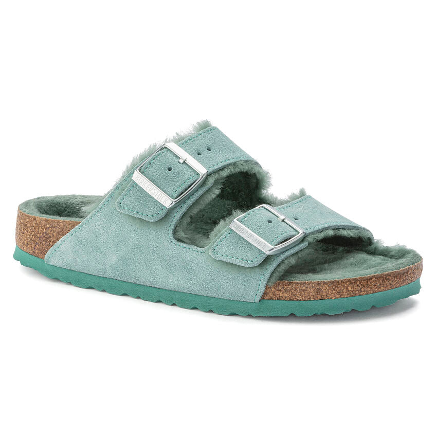 BIRKENSTOCK ARIZONA BERYL SHEARLING SUEDE NARROW