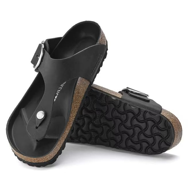 Birkenstock Gizeh Big Buckle Oiled Leather - Black, Regular