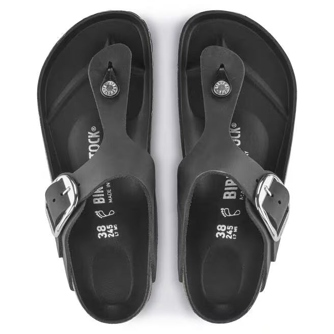 Birkenstock Gizeh Big Buckle Oiled Leather - Black, Regular