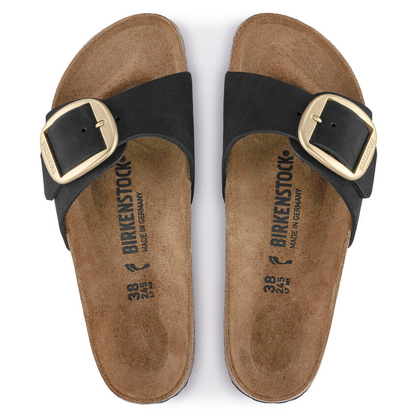 BIRKENSTOCK MADRID BIG BUCKLE BLACK NUBUCK NARROW