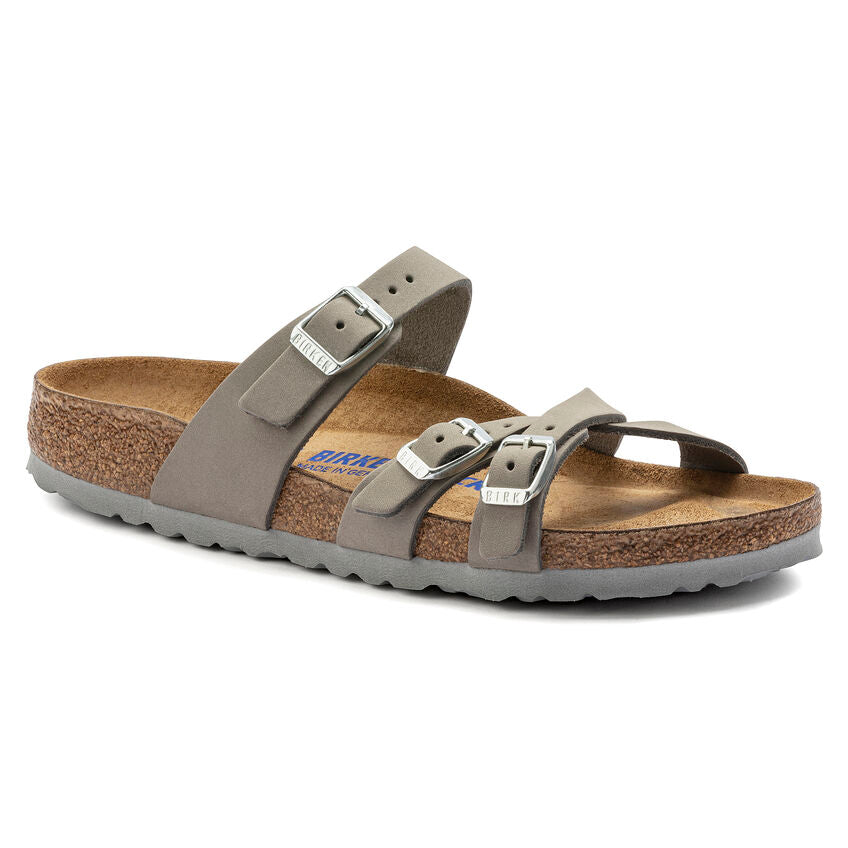 BIRKENSTOCK FRANCA SOFT FOOTBED DOVE GRAY NUBUCK NARROW