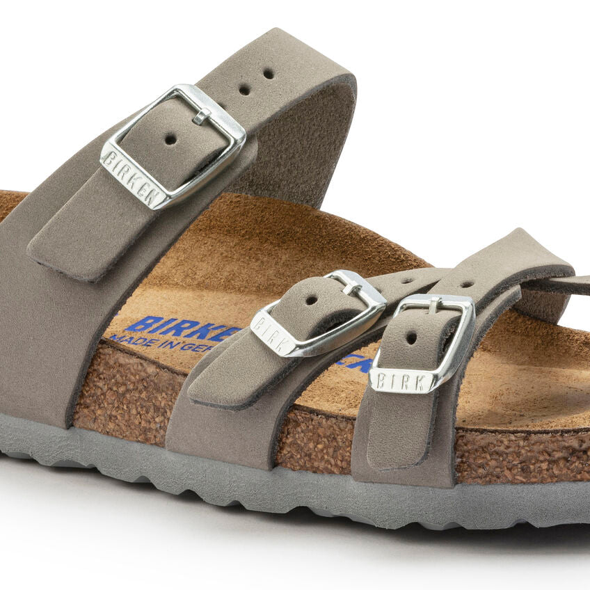 BIRKENSTOCK FRANCA SOFT FOOTBED DOVE GRAY NUBUCK NARROW