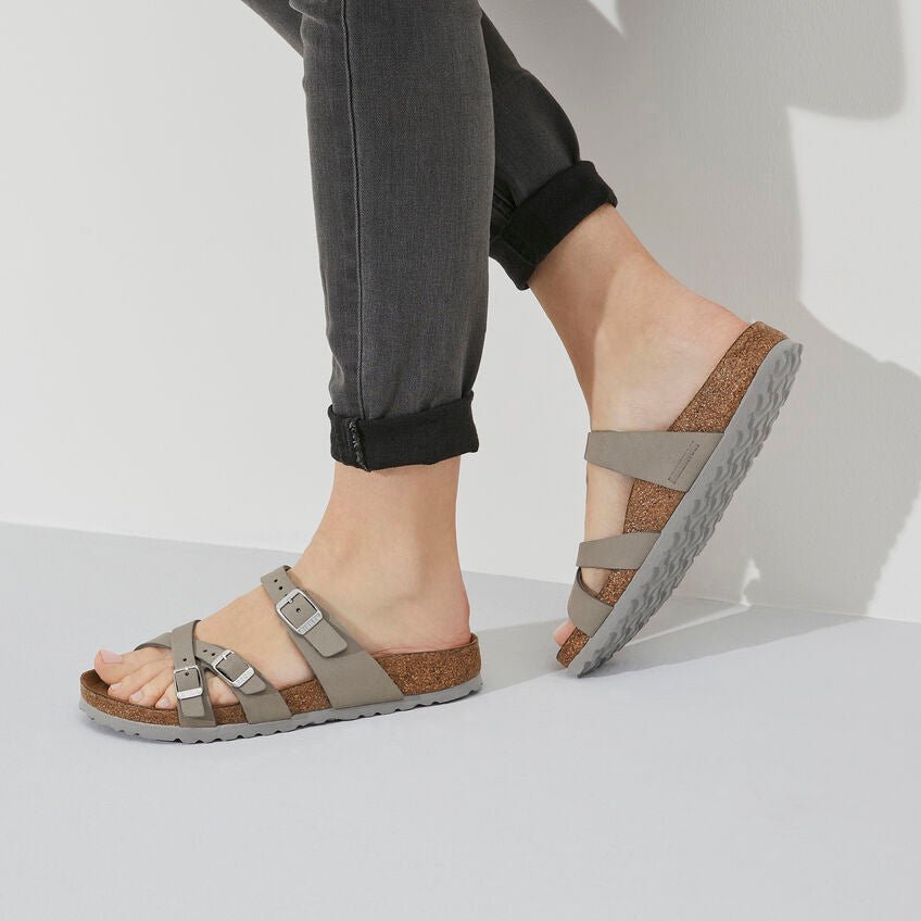 BIRKENSTOCK FRANCA SOFT FOOTBED DOVE GRAY NUBUCK REGULAR