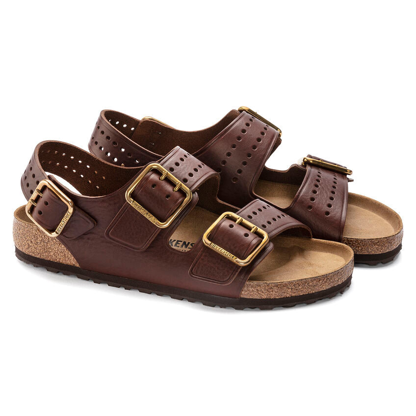 BIRKENSTOCK MILANO BOLD GAP VINTAGE ROAST LEATHER REGULAR