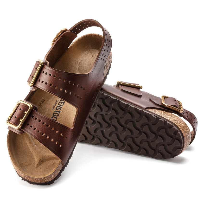 BIRKENSTOCK MILANO BOLD GAP VINTAGE ROAST LEATHER REGULAR