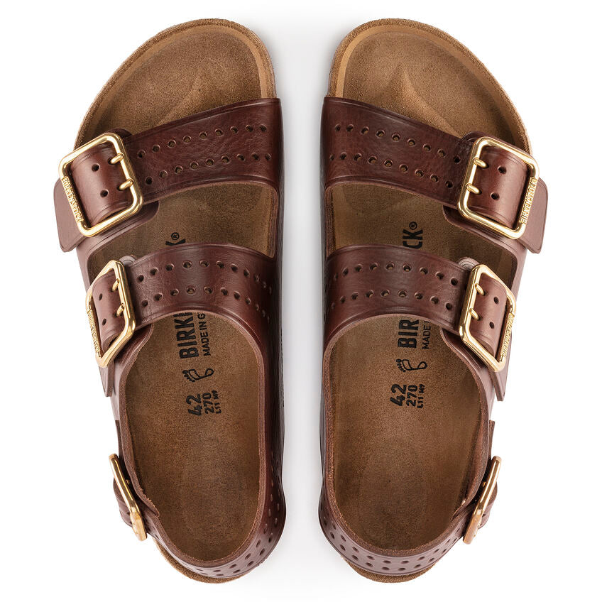 BIRKENSTOCK MILANO BOLD GAP VINTAGE ROAST LEATHER REGULAR