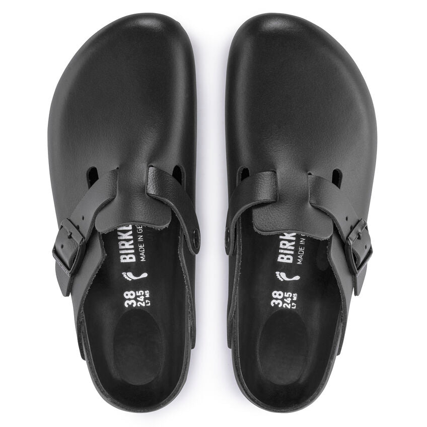 BIRKENSTOCK BOSTON EXQUISITE BLACK LEATHER REGULAR