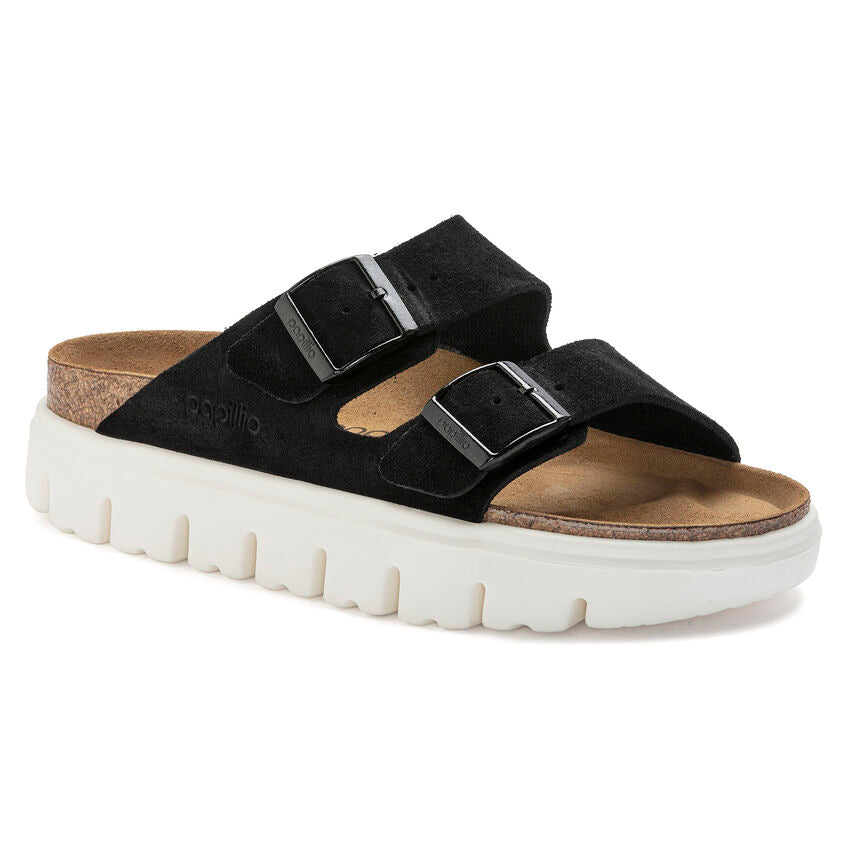 BIRKENSTOCK ARIZONA CHUNKY BLACK SUEDE NARROW