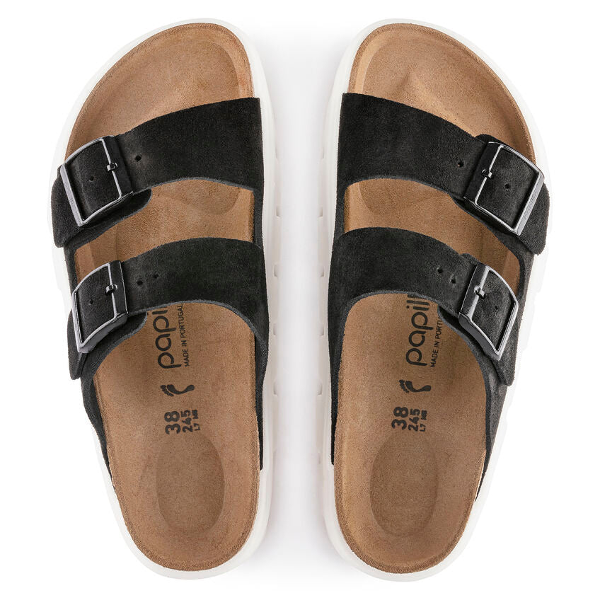 BIRKENSTOCK ARIZONA CHUNKY BLACK SUEDE NARROW