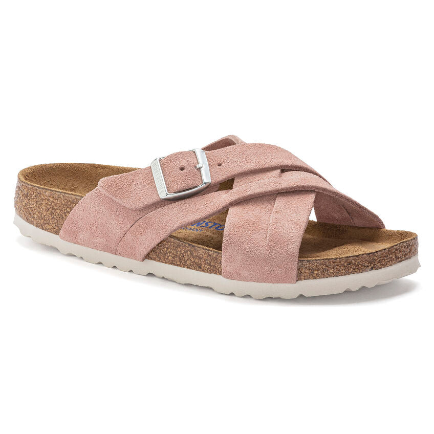 BIRKENSTOCK LUGANO SOFT FOOTBED PINK CLAY SUEDE NARROW