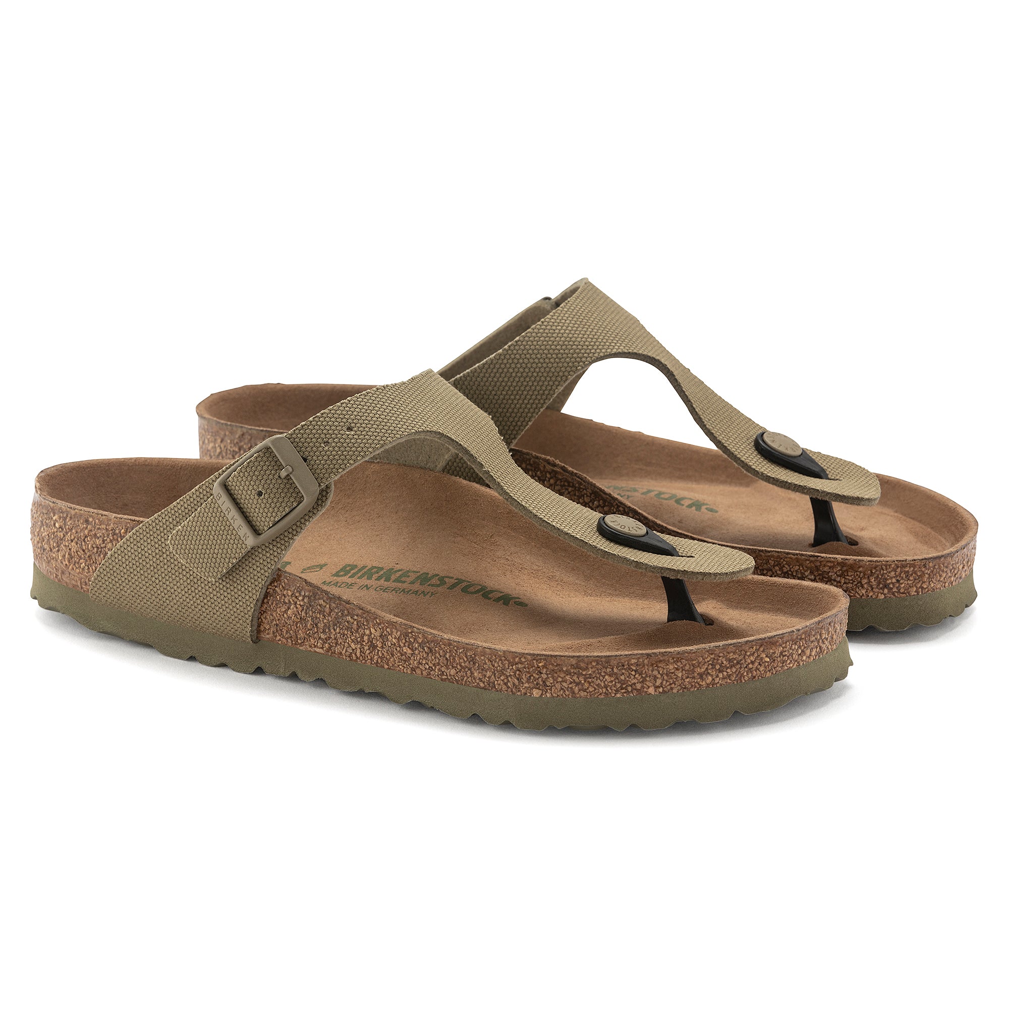 BIRKENSTOCK GIZEH VEGAN FADED KHAKI CANVAS REGULAR