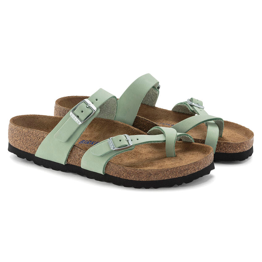 BIRKENSTOCK ARIZONA SOFT FOOTBED MATCHA NUBUCK REGULAR