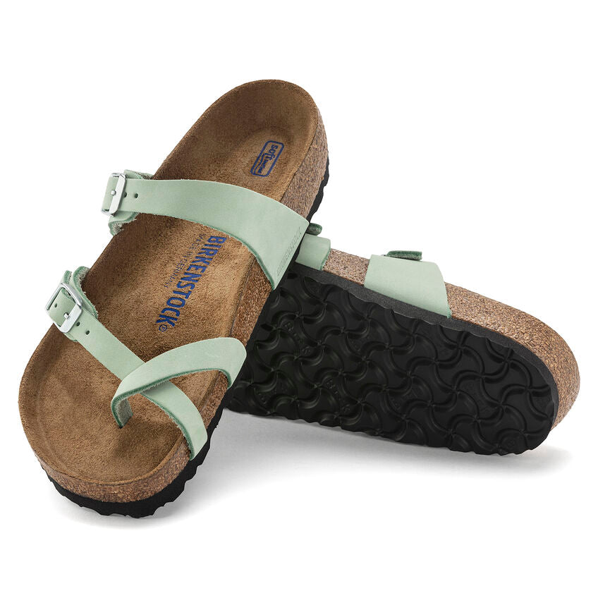 BIRKENSTOCK ARIZONA SOFT FOOTBED MATCHA NUBUCK REGULAR