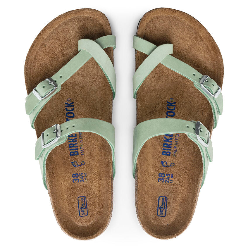 BIRKENSTOCK ARIZONA SOFT FOOTBED MATCHA NUBUCK REGULAR