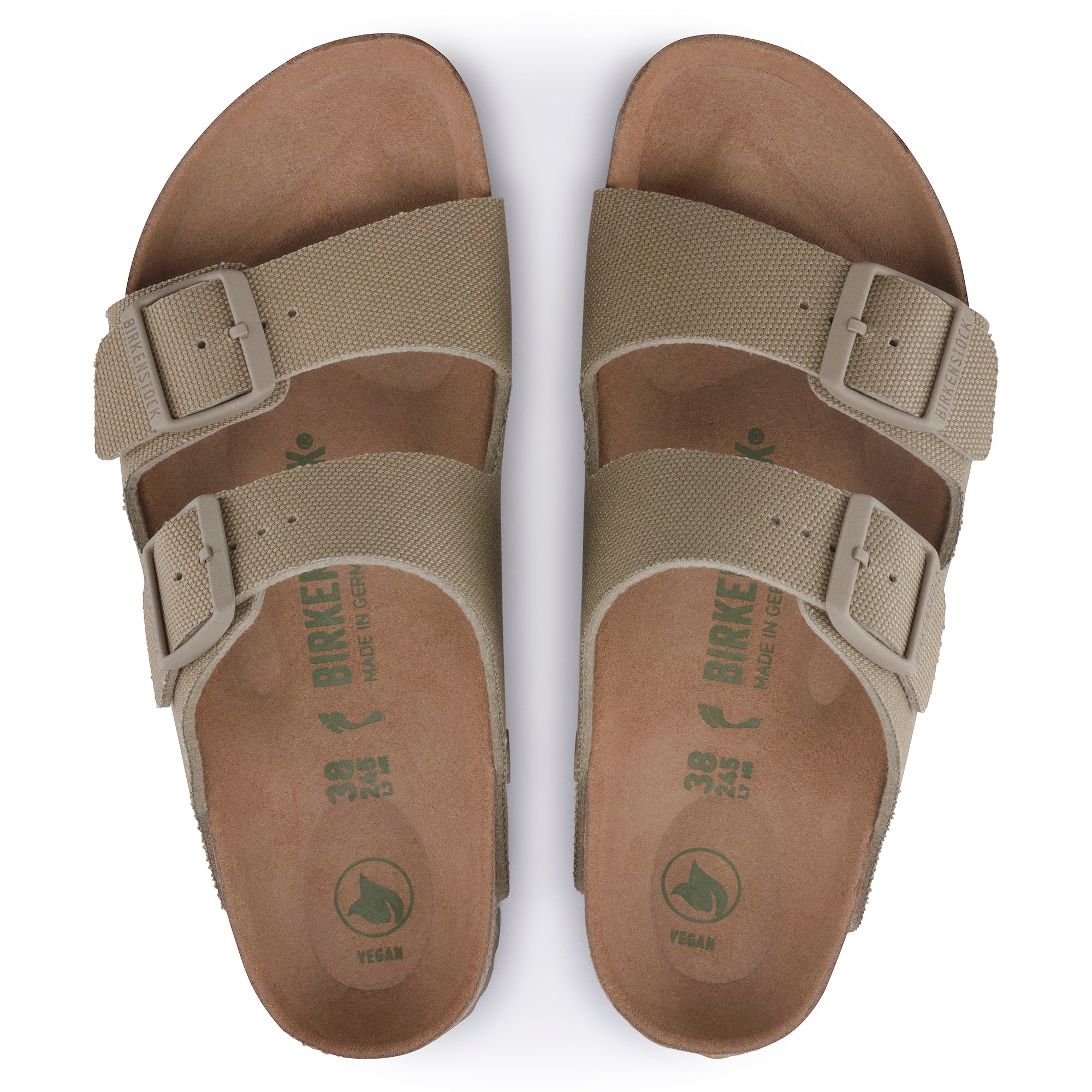 BIRKENSTOCK ARIZONA VEGAN FADED KHAKI CANVAS NARROW