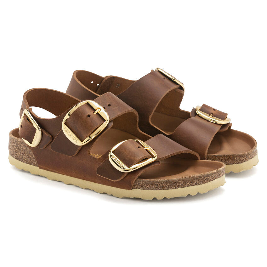 BIRKENSTOCK MILANO BIG BUCKLE COGNAC OIL LEATHER REGULAR