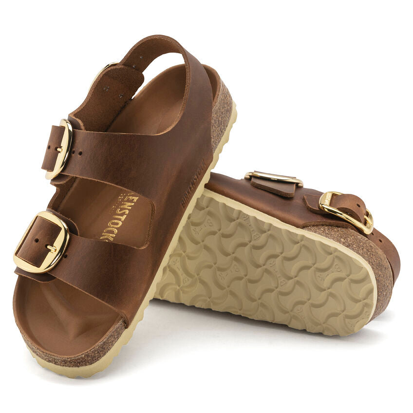 BIRKENSTOCK MILANO BIG BUCKLE COGNAC OIL LEATHER REGULAR