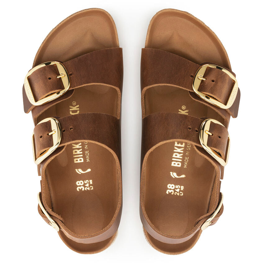 BIRKENSTOCK MILANO BIG BUCKLE COGNAC OIL LEATHER REGULAR