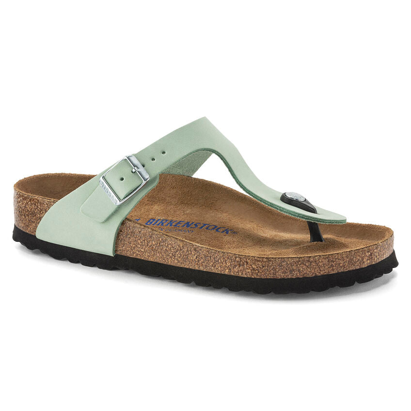 BIRKENSTOCK GIZEH SOFT FOOTBED MATCHA NUBUCK REGULAR