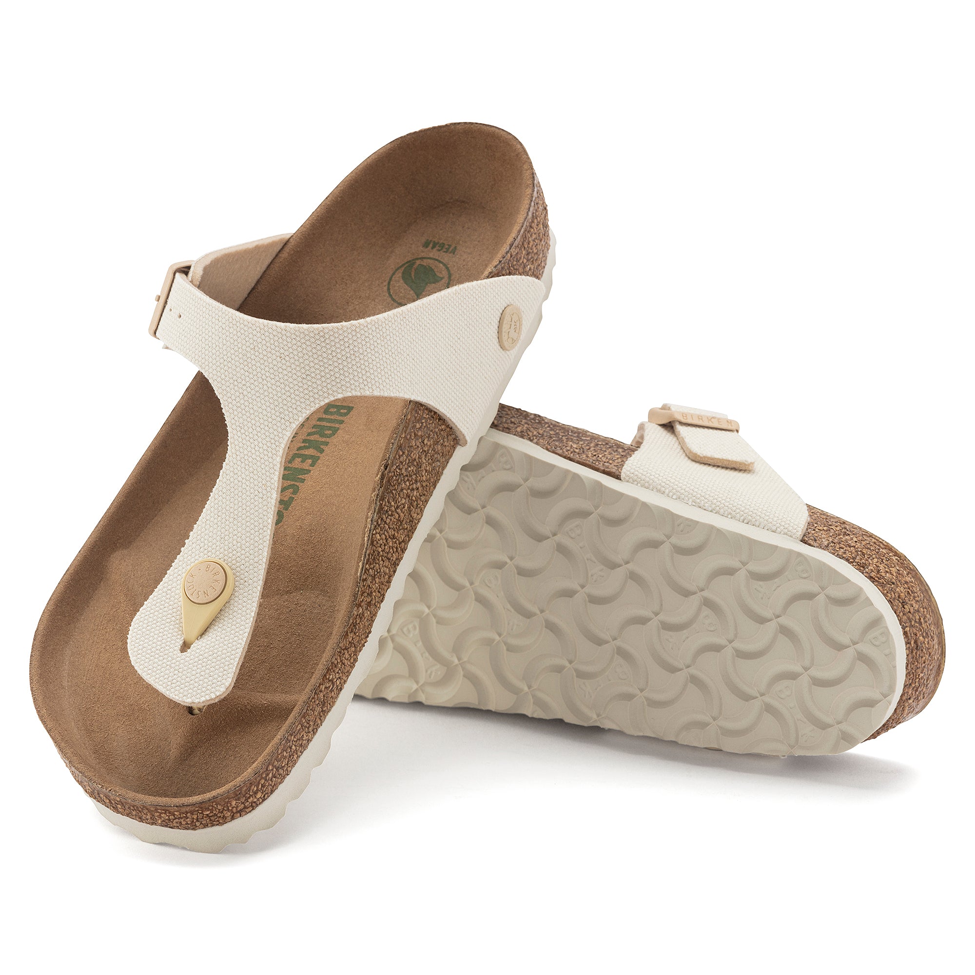 BIRKENSTOCK GIZEH VEGAN EGGSHELL CANVAS REGULAR