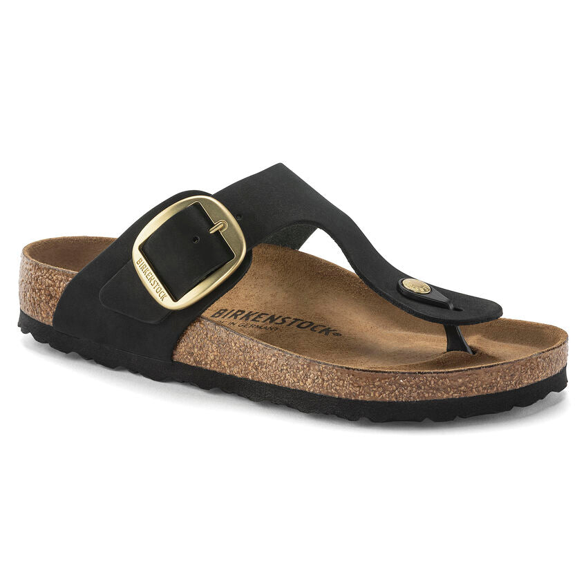 BIRKENSTOCK GIZEH BIG BUCKLE BLACK NUBUCK REGULAR