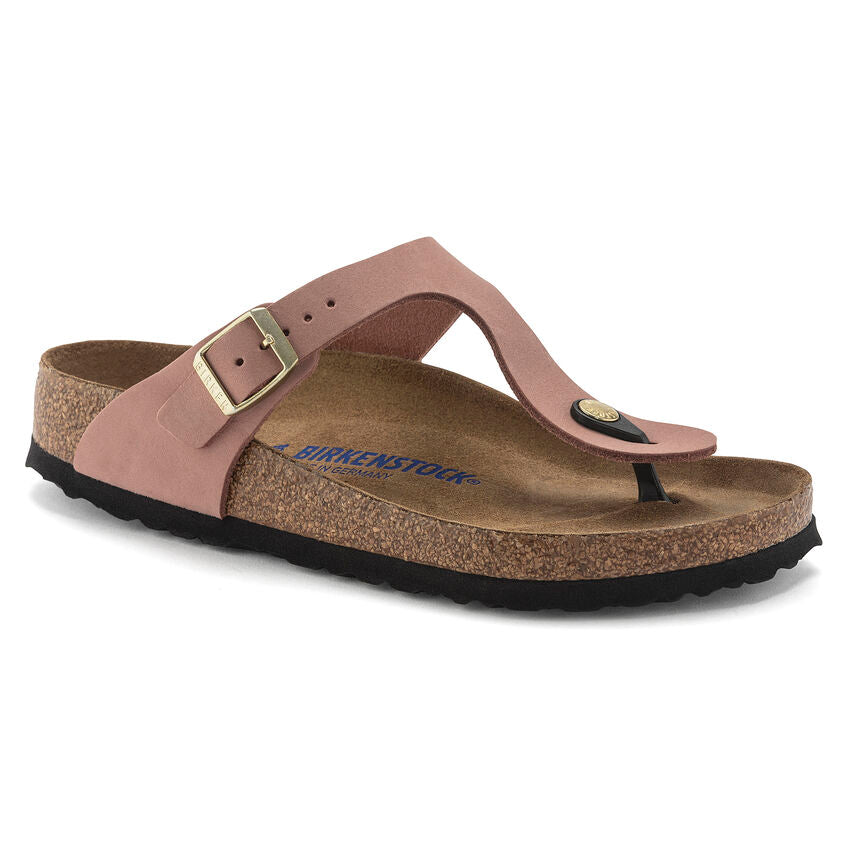 BIRKENSTOCK GIZEH SOFT FOOTBED OLD ROSE NUBUCK REGULAR