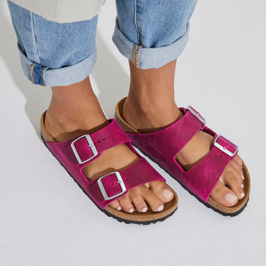 BIRKENSTOCK ARIZONA FUCHSIA OIL LEATHER REGULAR