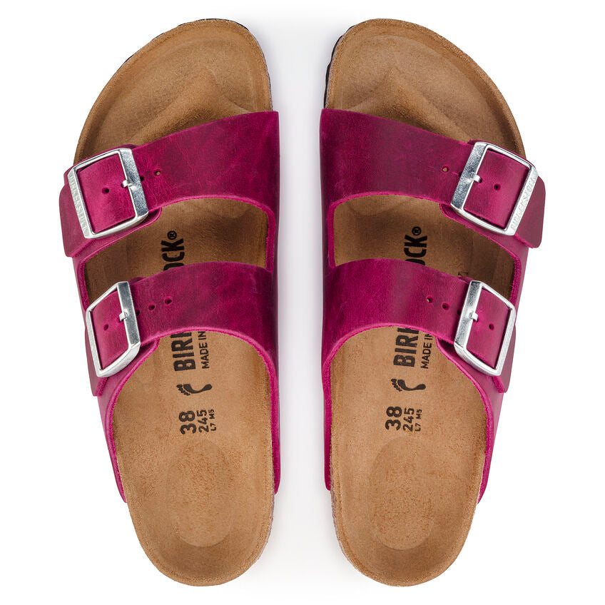 BIRKENSTOCK ARIZONA FUCHSIA OIL LEATHER REGULAR