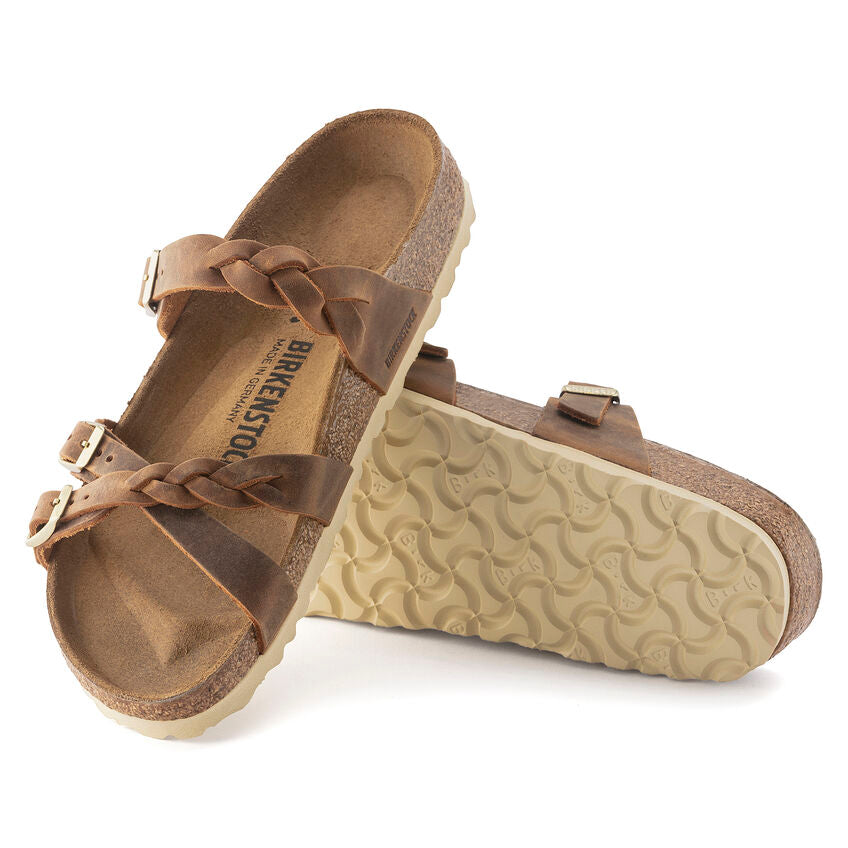 BIRKENSTOCK FRANCA BRAIDED COGNAC OIL LEATHER REGULAR