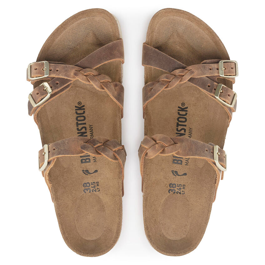 BIRKENSTOCK FRANCA BRAIDED COGNAC OIL LEATHER REGULAR