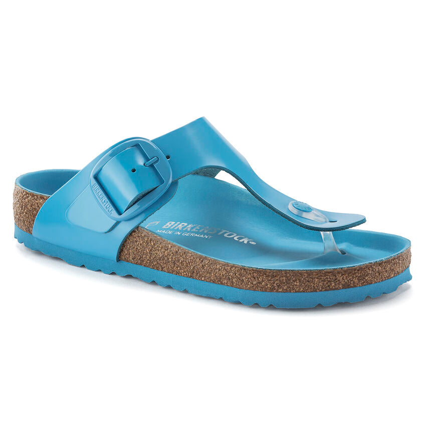 BIRKENSTOCK GIZEH BIG BUCKLE HIGH SHINE SKY BLUE LEATHER REGULAR