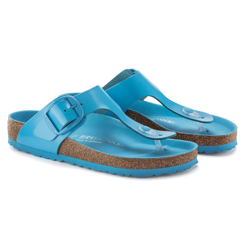 BIRKENSTOCK GIZEH BIG BUCKLE HIGH SHINE SKY BLUE LEATHER REGULAR