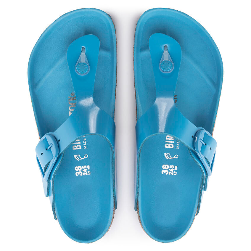 BIRKENSTOCK GIZEH BIG BUCKLE HIGH SHINE SKY BLUE LEATHER REGULAR