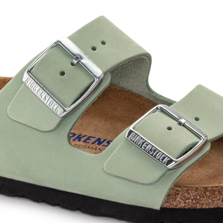 BIRKENSTOCK ARIZONA SOFT FOOTBED MATCHA NUBUCK NARROW