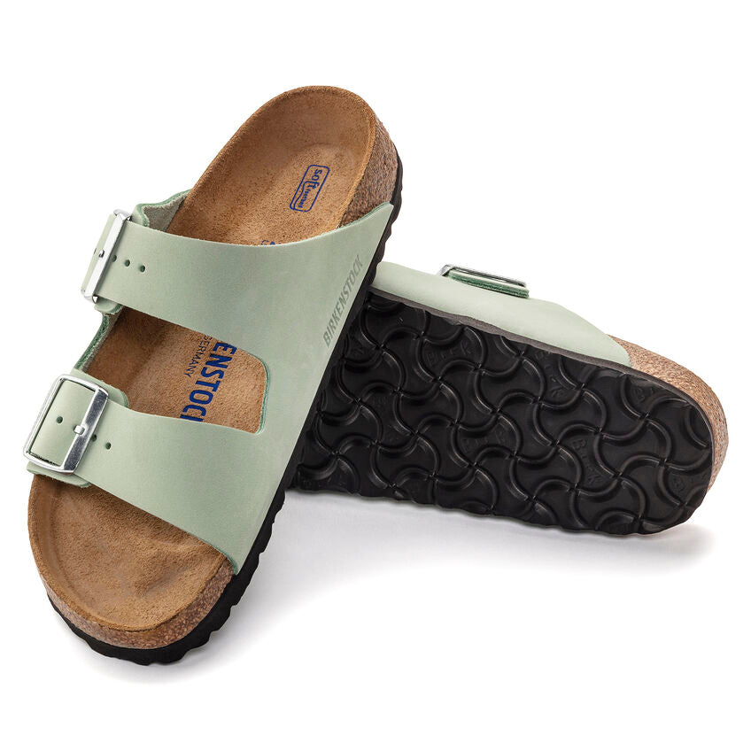 BIRKENSTOCK ARIZONA SOFT FOOTBED MATCHA NUBUCK NARROW