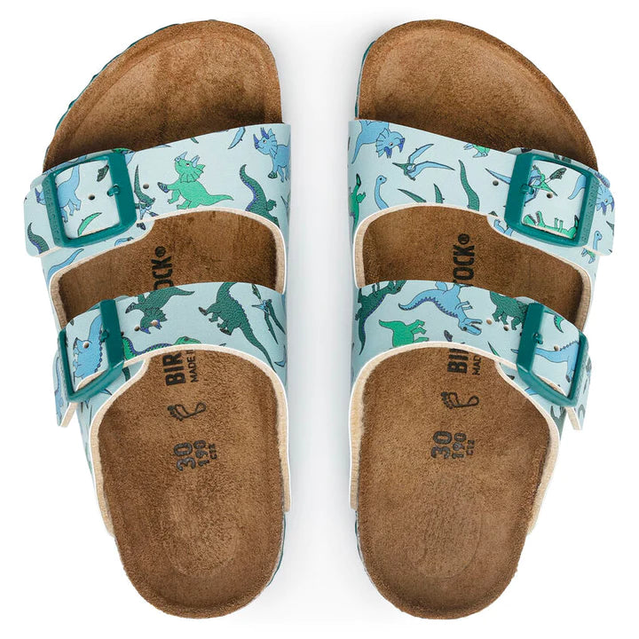 BIRKENSTOCK ARIZONA KID DINO BLUE BIRKO FLOR NARROW