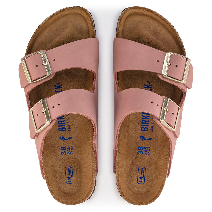 BIRKENSTOCK ARIZONA SOFT FOOTBED OLD ROSE NUBUCK REGULAR