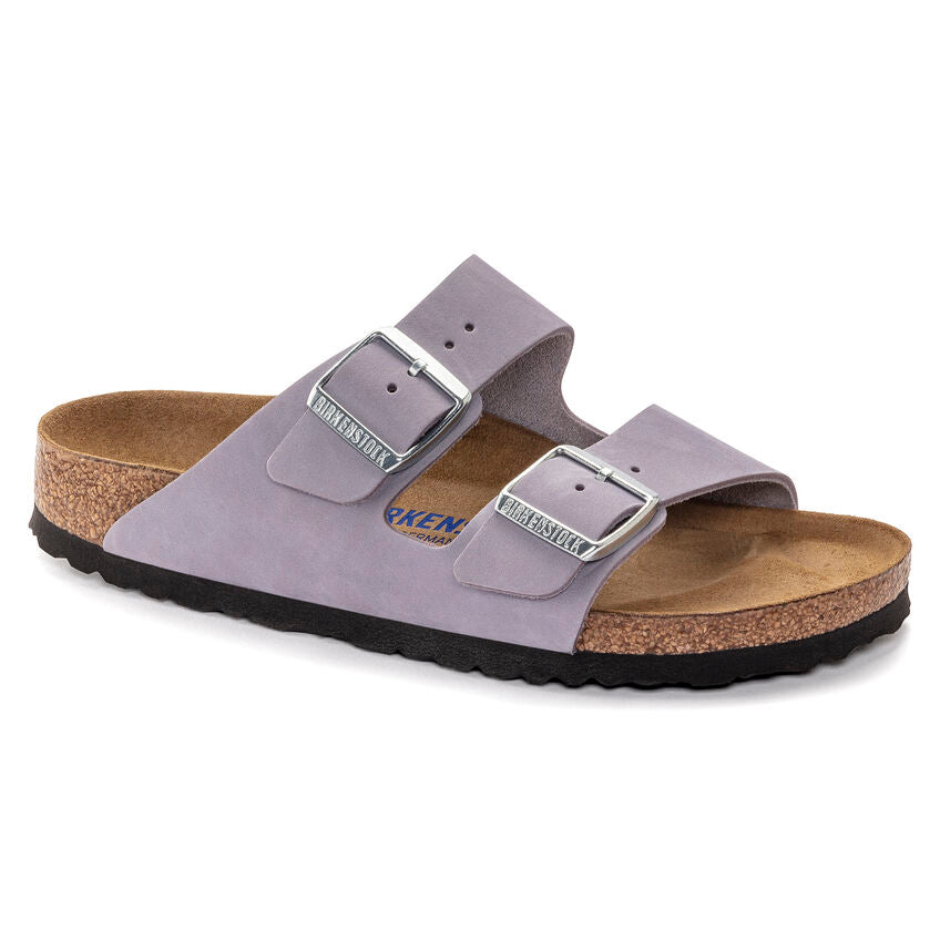 BIRKENSTOCK ARIZONA SOFT FOOTBED PURPLE FOG NUBUCK NARROW